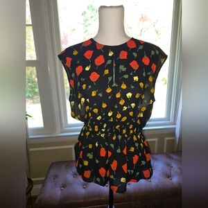 NWT, Banana Republic, Floral Peplum Blouse, Size M